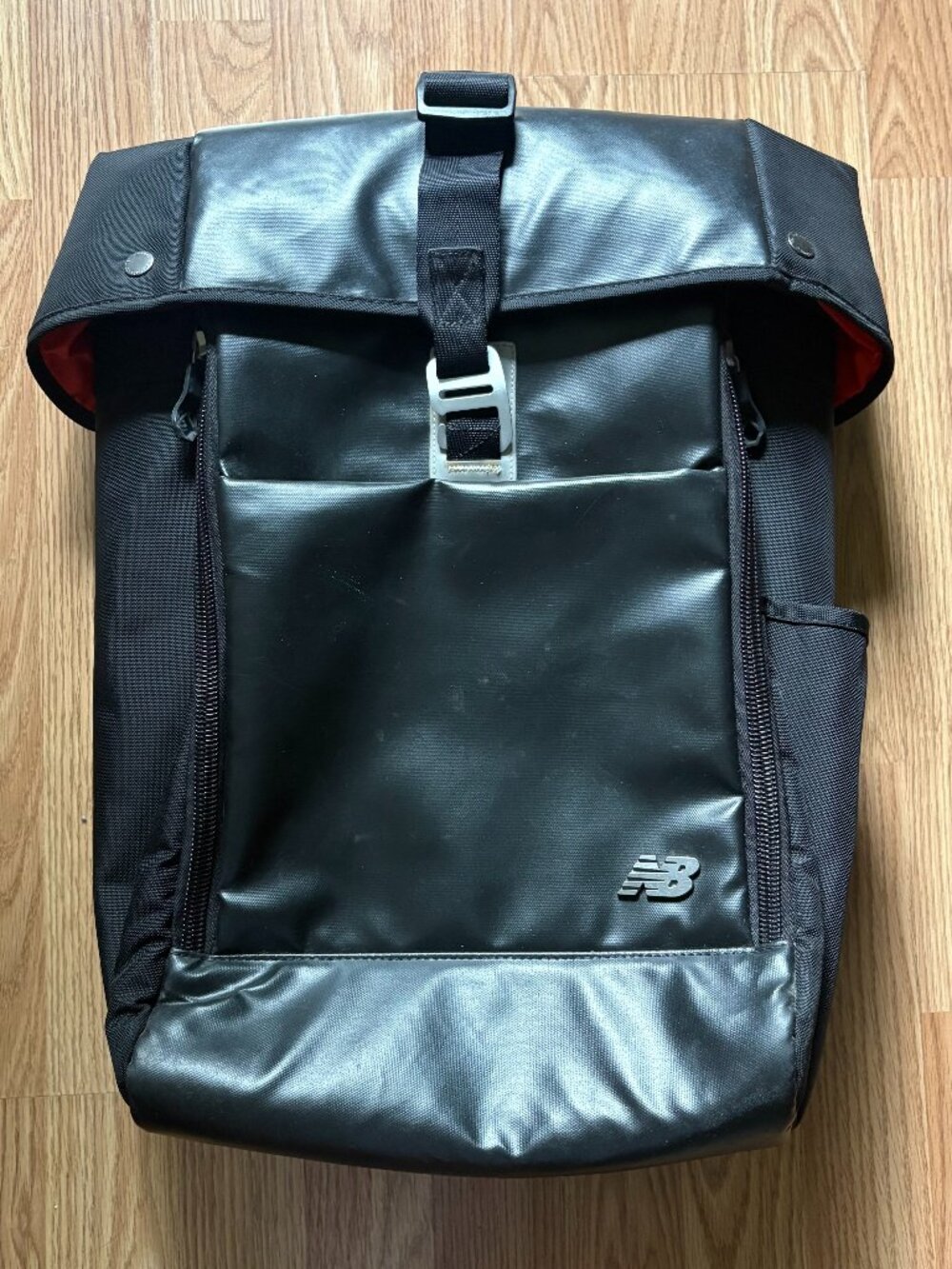 New Balance Flight Bag Fold-Top Roll-Top Backpack Black 24L